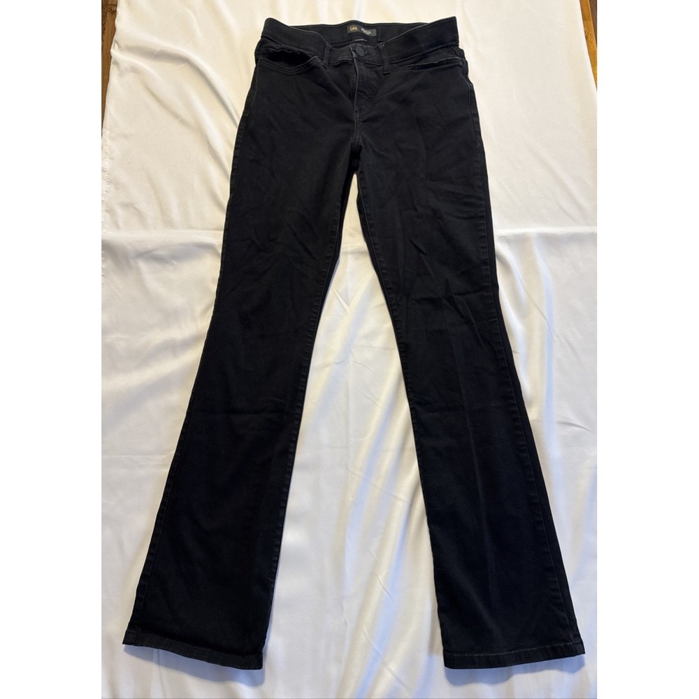 Lee Bootcut Jeans Womens 8 Long Black Flex Motion Mid Rise Regular Fit WM2-20E